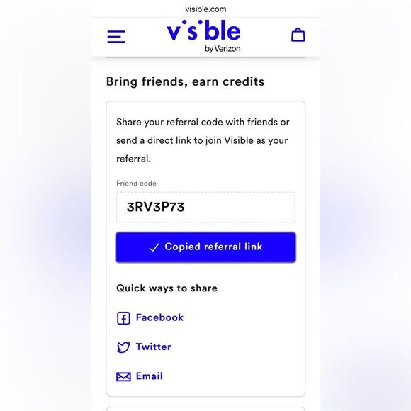 Visible referral code: 3RV3P73 - Picture 2 of 6